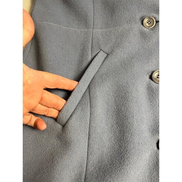 Ann Taylor Womens Light Blue Wool Blend Button-Up Coat Pockets 10 Mid-Length - Picture 6 of 13
